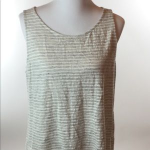 Banana republic striped tank gray white linen?